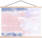 Posterhanger incl. Poster 120x90 cm - Schoolplaat - Pastel - Design - Verf - Textielposter - Blanke latten
