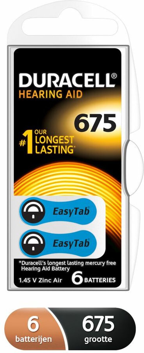 Duracell DA675N6 household battery Single-use battery Zink-lucht 1,4 V