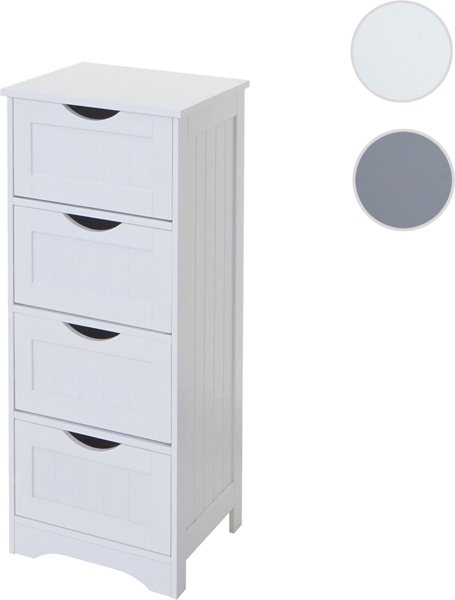 Cosmo Casa Kommode - Ladenkast Kast - 4 laden 80x30x26cm - Wit