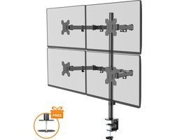 Douxe® DXM4 - Monitor arm voor vier schermen - Monitorbeugel voor 13-27 Inch - draai- en kantelbare en zwenkbaar - zwart
