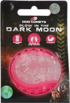 Dog Comets Glow in the Dark Moon Bal - 5 cm - Hondenspeelgoed - Op Water en Land - Apporteerspeelgoed - met Piep - S - Roze