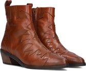 Notre-V 18060 Enkellaarsjes - Enkelboots met rits - Dames - Cognac - Maat 40