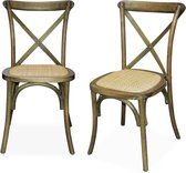 sweeek - Set van 2 houten bistrostoelen, belleville, l 48,5 x p 53,5 x h 88,5cm