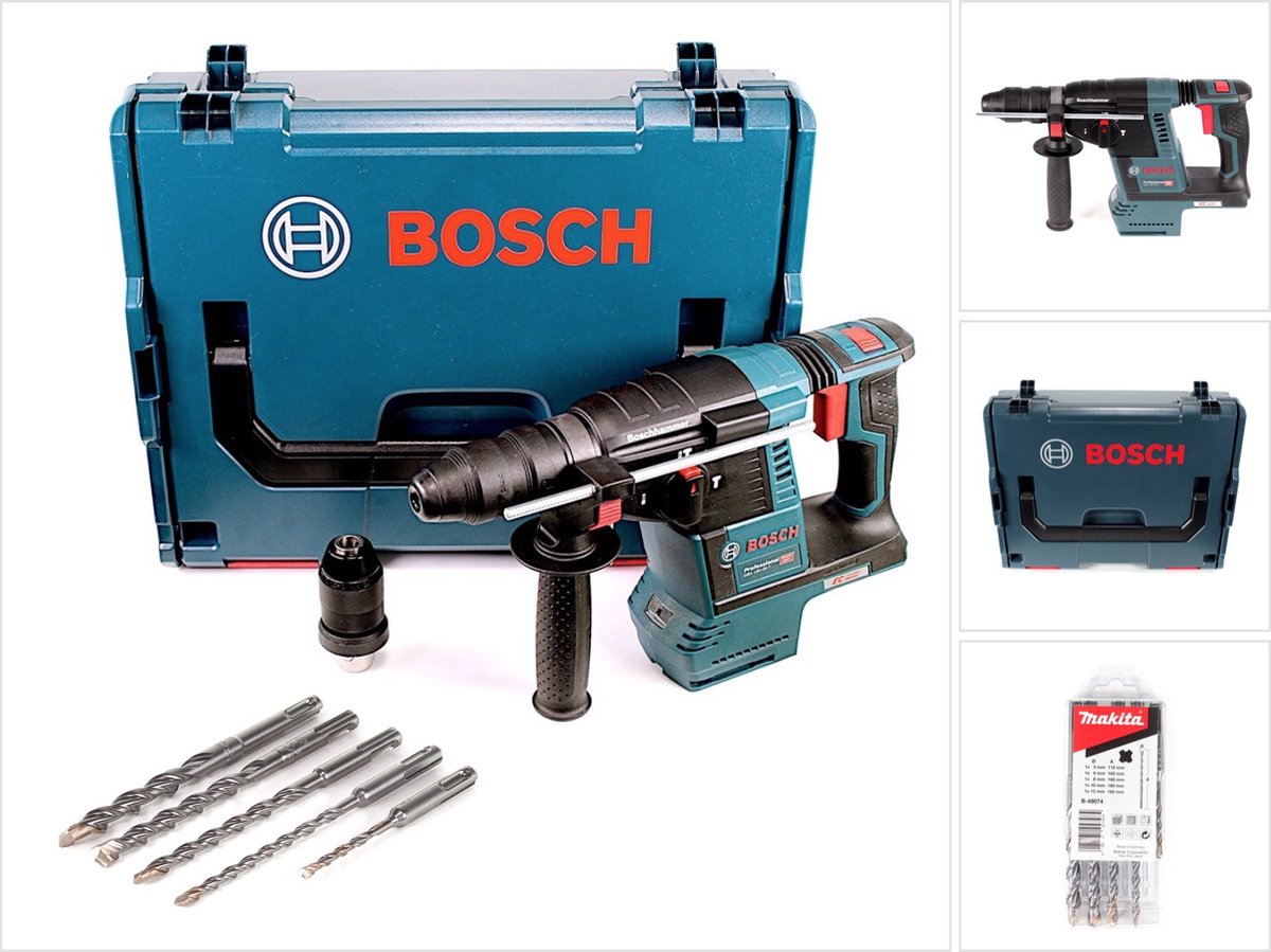 Bosch GBH 18V-26 F accu-boorhamer 18V 2,6J SDS-Plus in L-Boxx met 5 SDS-VPlus-boorhamers
