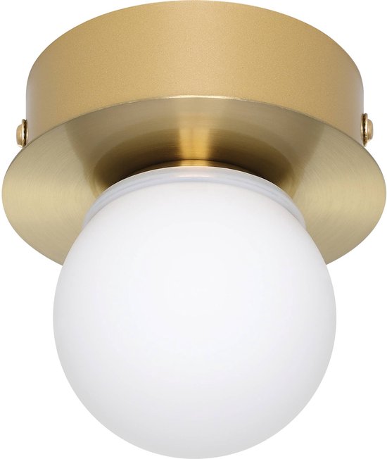 EGLO Mosiano wand- en plafondlamp - spiegellamp - LED - Ø 11 cm - Goud/Wit