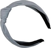 Diadeem - haarband van stof met knoop - rib/corduroy (fijn) - kinderen/meisjes/dames – lichtblauw/mint