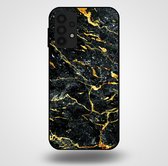Smartphonica Telefoonhoesje voor Samsung Galaxy A32 5G met marmer opdruk - TPU backcover case marble design - Goud Zwart / Back Cover geschikt voor Samsung Galaxy A32 5G
