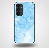 Smartphonica Coque de téléphone pour Samsung Galaxy A54 5G avec imprimé marbre - Coque arrière en TPU design marbre - Bleu clair / Coque arrière adaptée pour Samsung Galaxy A54 5G