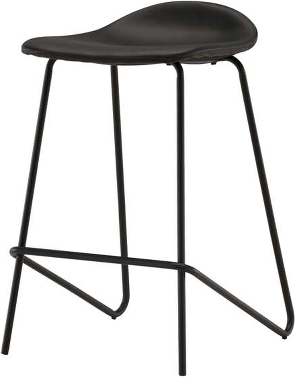 Grebbestad barstoel PU kunstleer zwart.