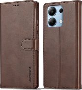 LC.IMEEKE Luxe Book Case - Geschikt voor Xiaomi Redmi Note 13 Pro 4G / Poco M6 Pro 4G Hoesje - Donkerbruin