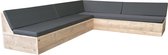 Wood4you Lounge set 13 échafaudages en bois - forme GL - avec coussins élégants - 200 cm - 240 cm