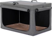 Caisse pour chien - Bench portable - Pliable - Pour petit chien - Avec tapis amovible - 61 x 45 x 43 cm - Grijs