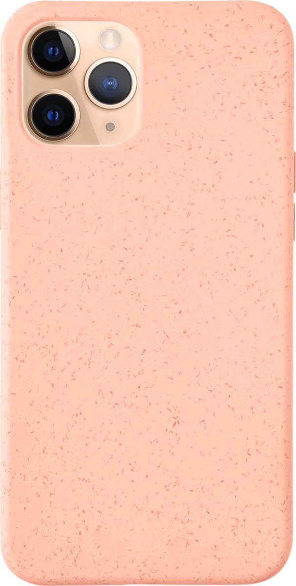 Telefoonglaasje Hoesje Geschikt voor iPhone 11 Pro - Biologisch afbreekbaar kunststof - Roze - Biologisch afbreekbaar - Beschermhoes - Case - Cover
