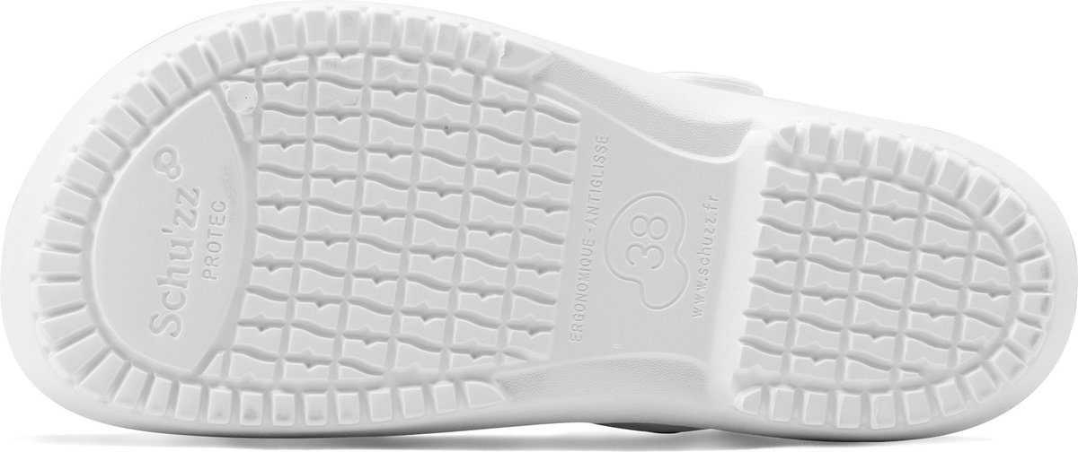 Schu'zz Schuzz Damen Clog Berufsschuhe PROTEC Femme imprimé Liberty sur blanc / Weiß-39