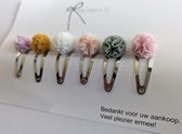 Set discount clic clac 3cm premières mèches de cheveux pailleté rose beige Marguerite fleurs