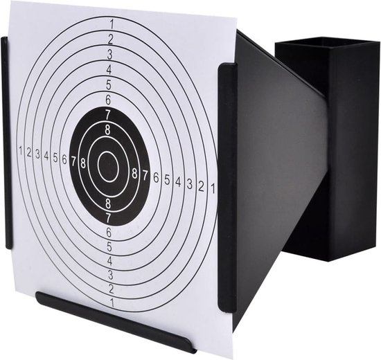 vidaXL Schietkast trechtervormig met 100 papieren targets 14 cm