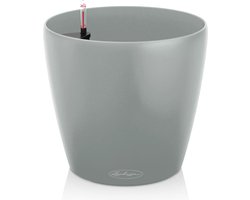 LECHUZA CLASSICO Color ECO 43 - Plantenbak - met uitneembare binnenbak - met bewateringssysteem - ALL-IN-ONE set met LECHUZA-PON - 100% gerecycled materiaal - lichtgrijs