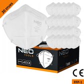 Neo Tools stofmasker halfgelaatsmasker - FFP1 - 5 laags - CE gecertificeerd - 20 stuks