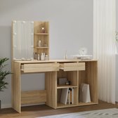 vidaXL Coiffeuse avec armoire et LED Bois décoré Chêne Sonoma coloré