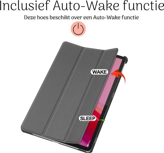 Hoozey - Housse de tablette adaptée à Lenovo Tab M11 - 11 pouces - Housse de tablette - Sleep Cover - Grijs