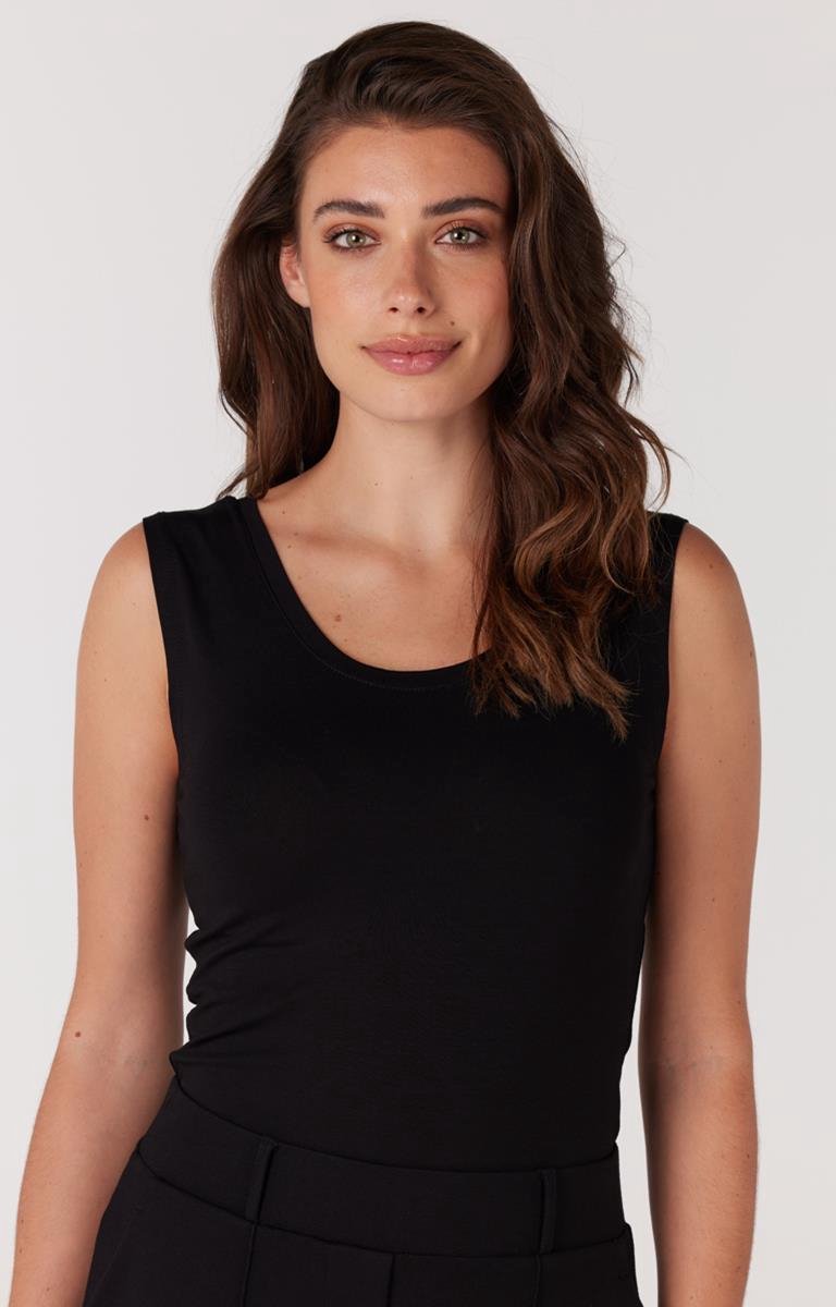 Jansen Amsterdam Dames Top Zwart Nance 2W Tank Top black