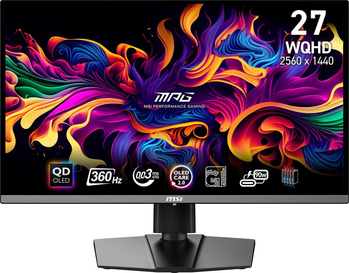 MSI MPG 271QRX QD-OLED - QHD Gaming Monitor - USB-C 90w - KVM - 360hz - 27 inch