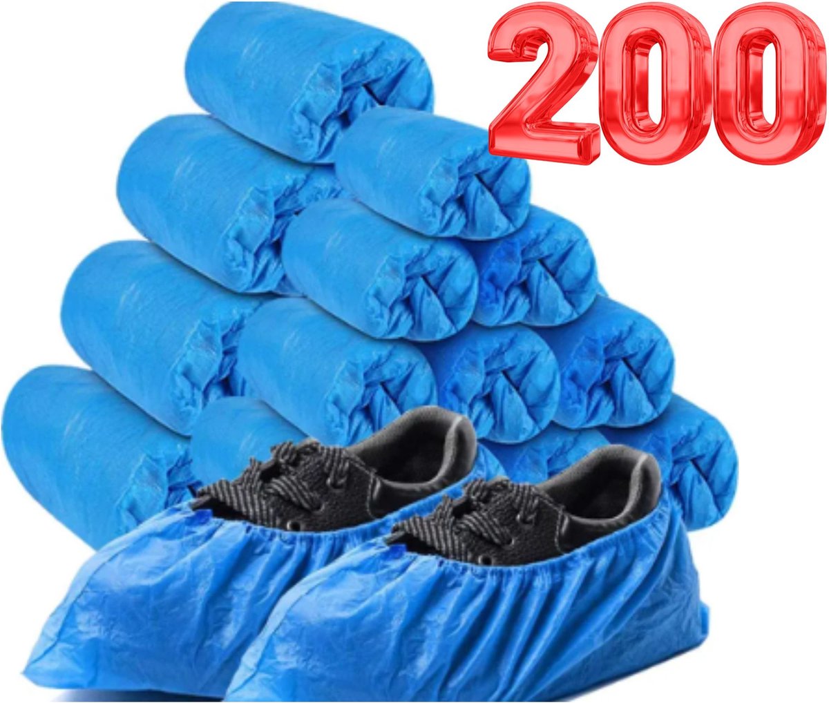 200 stuks - Sterke 40MU - overschoenen - wegwerp - waterdicht - antislip - schoenhoesjes - schoenovertrekken op Prijzenvolger.com