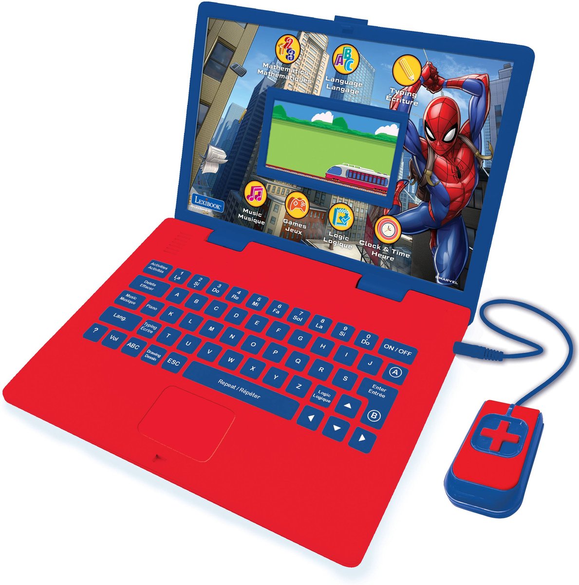 Ordinateur éducatif couleur Spiderman bilingue français et anglais