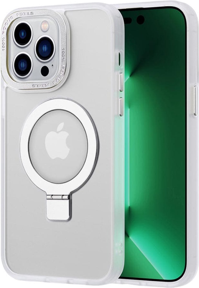 Casify geschikt voor iPhone 15 Pro Max Hoesje met MagSafe & Kickstand Standaard - Mat Transparant