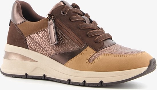 Tamaris dames sneakers bruin met print Maat 37 Uitneembare zool bol