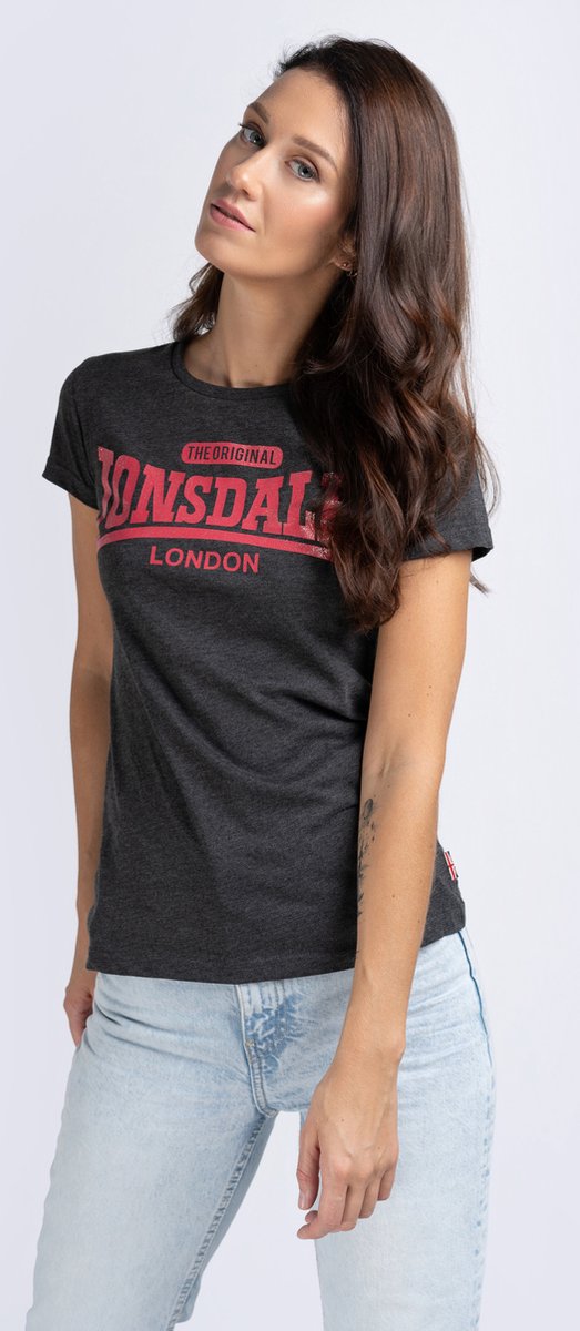 Lonsdale Damen T-Shirt Tulse T-Shirt Marl Black-XL