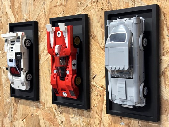 Foto: Lego speed champions brickframe 3 stuks lijst ophangen neerzetten display zwart