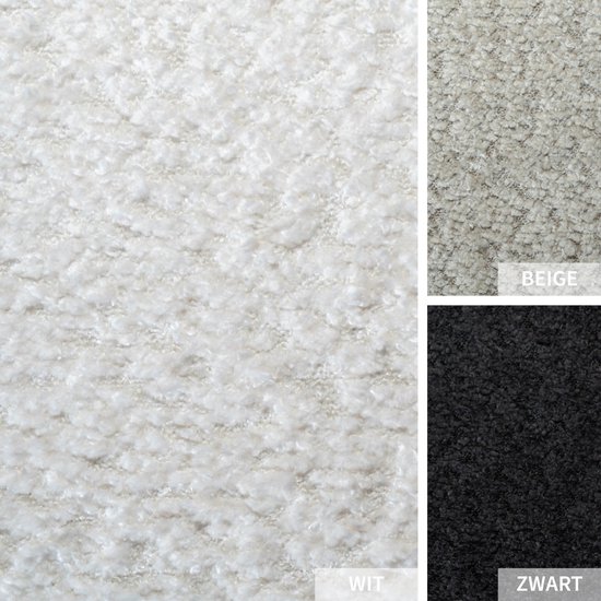 Bronx71® Bouclé poef Nora wit