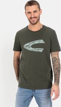 camel active T-shirt met print van duurzame organic cotton - Maat menswear-6XL - donkergroen