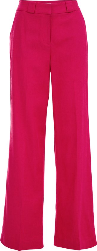 WE Fashion Dames wide leg pantalon van linnenmix