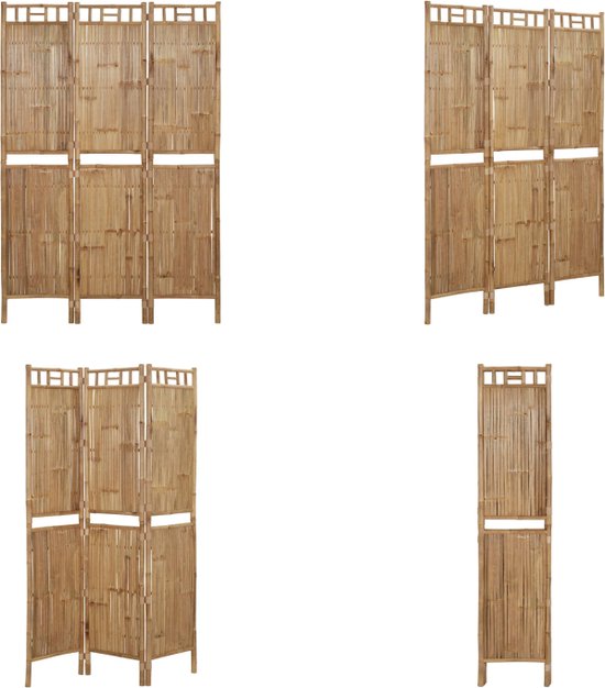 vidaXL Kamerscherm met 3 panelen 120x180 cm bamboe - Kamerscherm - Kamerschermen - Scheidingswand - Ruimteverdeler