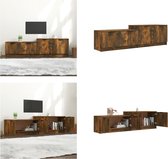 vidaXL Tv-meubel 158-5x36x45 cm bewerkt hout gerookt eikenkleurig - Tv-kast - Tv-kasten - Tv-meubel - Hifi-meubel