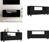 vidaXL Tv-meubel 120x35x48 cm bewerkt hout zwart - Tv-kast - Tv-kasten - Hifi-kast - Hifi-kasten