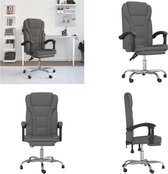 vidaXL Chaise de bureau réglable Tissu Gris foncé - Chaise de bureau réglable - Chaise - Chaise de bureau - Chaise d'ordinateur