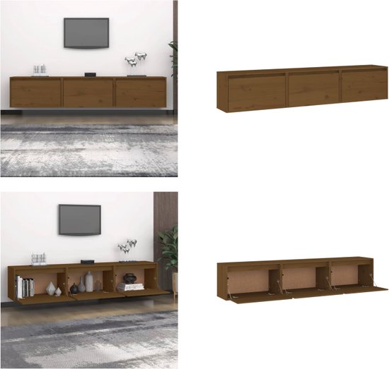 VidaXL Tv-meubelen 3 st massief grenenhout
