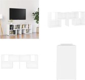 vidaXL Tv-meubel 104x30x52 cm bewerkt hout wit - Tv-kast - Tv-kasten - Tv-standaard - Tv-standaarden