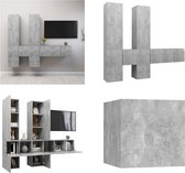 vidaXL 7-delige Tv-meubelset spaanplaat betongrijs - Tv-kastenset - Tv-kastensets - Tv-kasten - Tv-meubelset