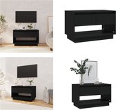 vidaXL Tv-meubel 70x41x44 cm spaanplaat zwart - Tv-kast - Tv-kasten - Tv-standaard - Wandtafel
