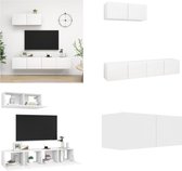 vidaXL Tv-meubelen 3 st bewerkt hout wit - Tv-kast - Tv-kasten - Televisiekast - Televisiekasten