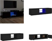 vidaXL Tv-meubel met LED-verlichting 140x40x35-5 cm zwart - Tv-kast - Tv-kasten - Televisiekast - Televisiekasten