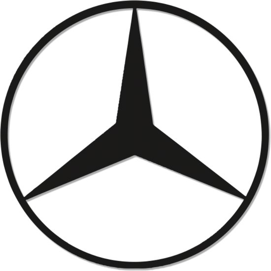 Mercedes Ster - Logo - Metaalkunst - Blauw - 60 x 60 cm - Auto Decoratie - Muur Decoratie- Man Cave - Cadeau voor man- Inclusief ophangsysteem
