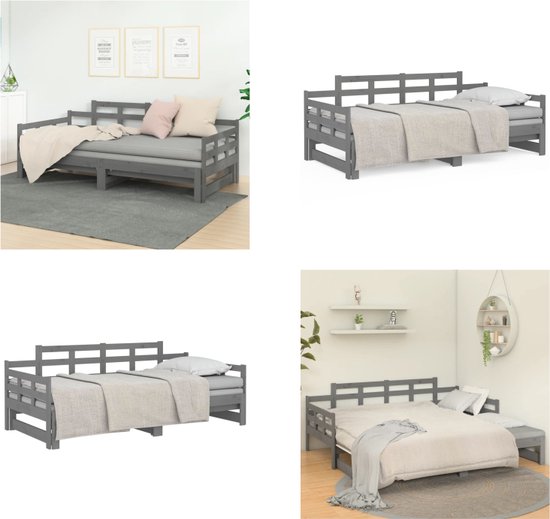 Kinderbedframe 2x(90x190) cm massief grenenhout kopen