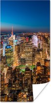 Poster New York - Kleuren - Nacht - 20x40 cm