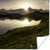 Poster Zwitserland - Alpen - Water - 75x75 cm