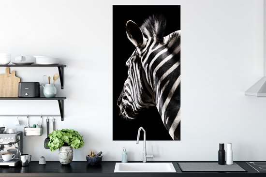 Poster 60x120 cm - Zebra - Wilde dieren - Patronen - Posters - Kamer decoratie - Wanddecoratie woonkamer - Muurdecoratie slaapkamer